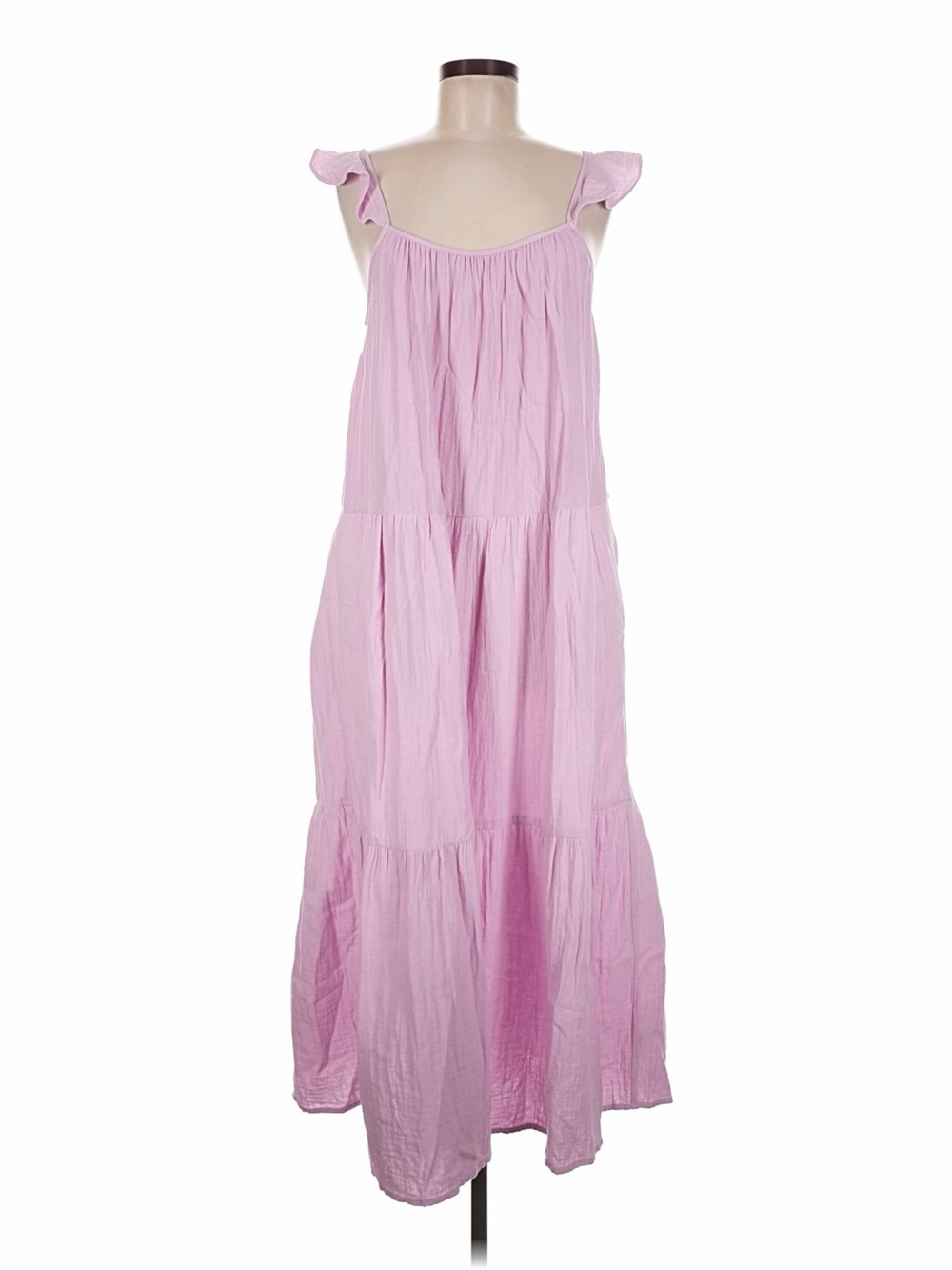 J. Crew Lilac Ruffle-Strap Tiered Maxi Dress